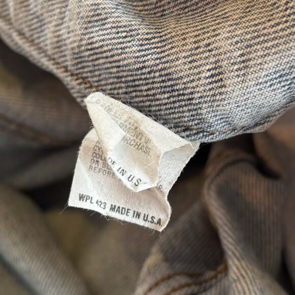 Levi’s Kids XL Denim Jacket Distressed Faded Blue Trucker Youth 14/16 Frayed Hem - Picture 7 of 11